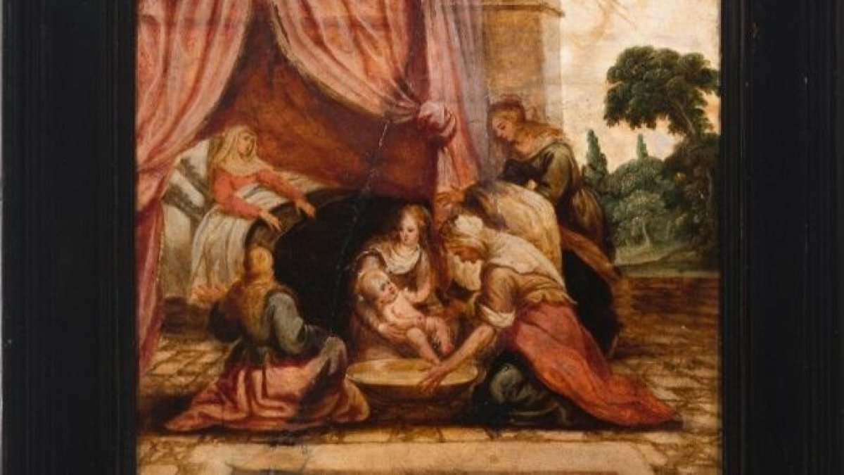 Detalle de uno de los dos óleos