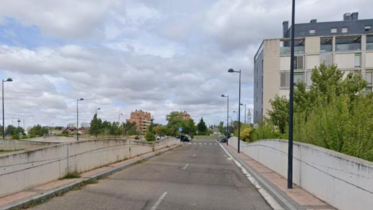 La calle Viaje de Aguas, a la altura del número 23, en Valladolid.