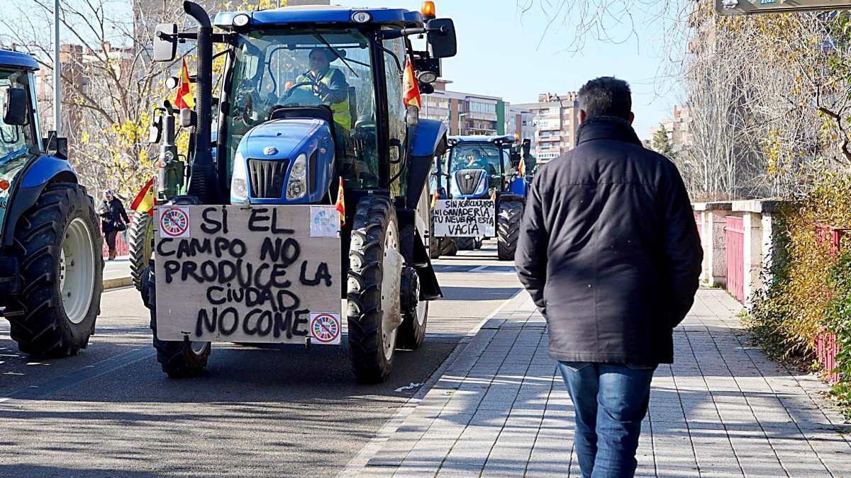 Tractorada en Valladolid en una foto de archivo.