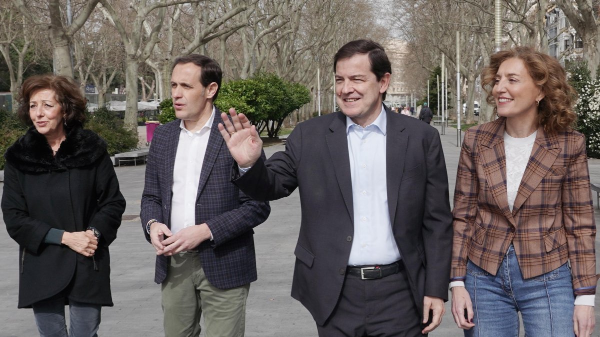 Mercedes Cantalapiedra, Conrado Íscar, Alfonso Fernández Mañueco y María Pardo, en Valladolid.