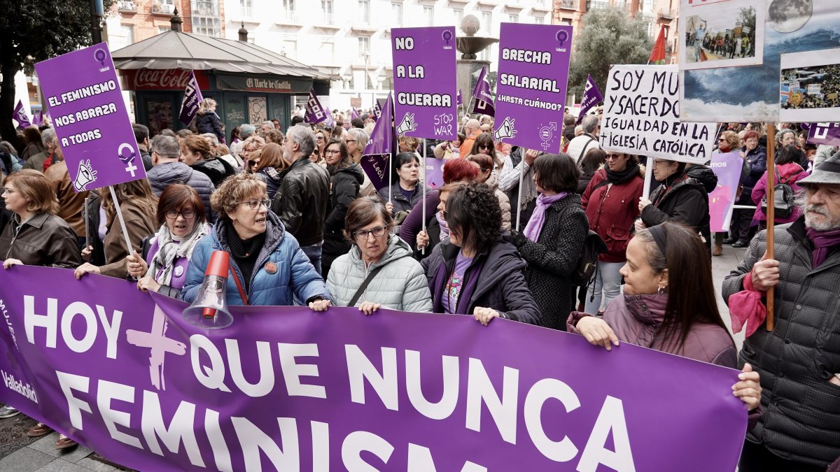 Manifestación por Día Internacional de la Mujer en Valladolid.