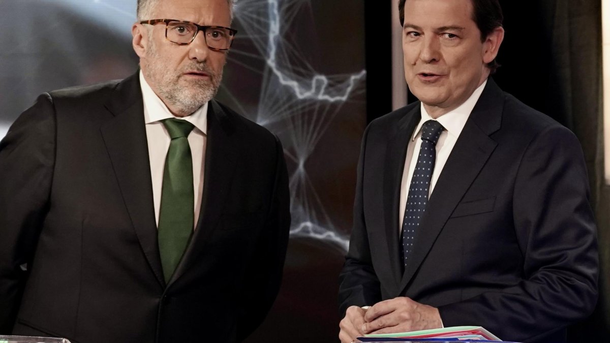 Carlos Pollán y Alfonso Fernández Mañueco, en el segundo debate.
