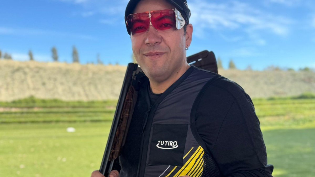 El campeón olímpico de tiro al plato Alberto Fernández la semana pasada en una concentración nacional.