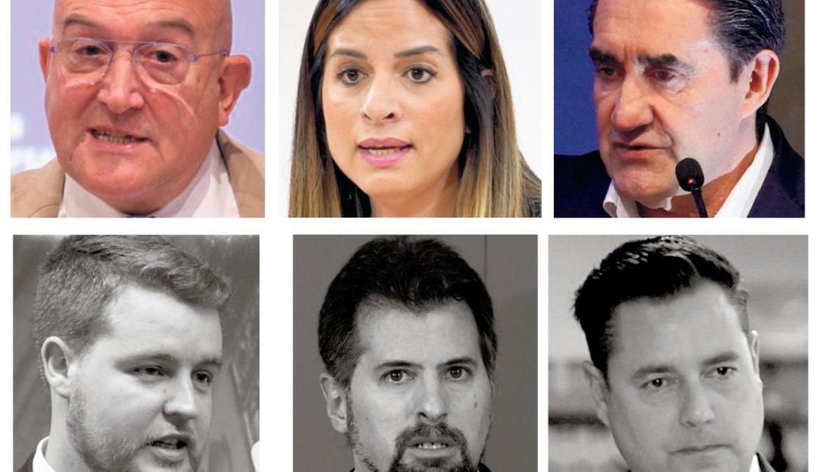 Arriba, Carnero, Rubio y Quiñones. Abajo, Suárez Arca, Tudanca y De la Rosa