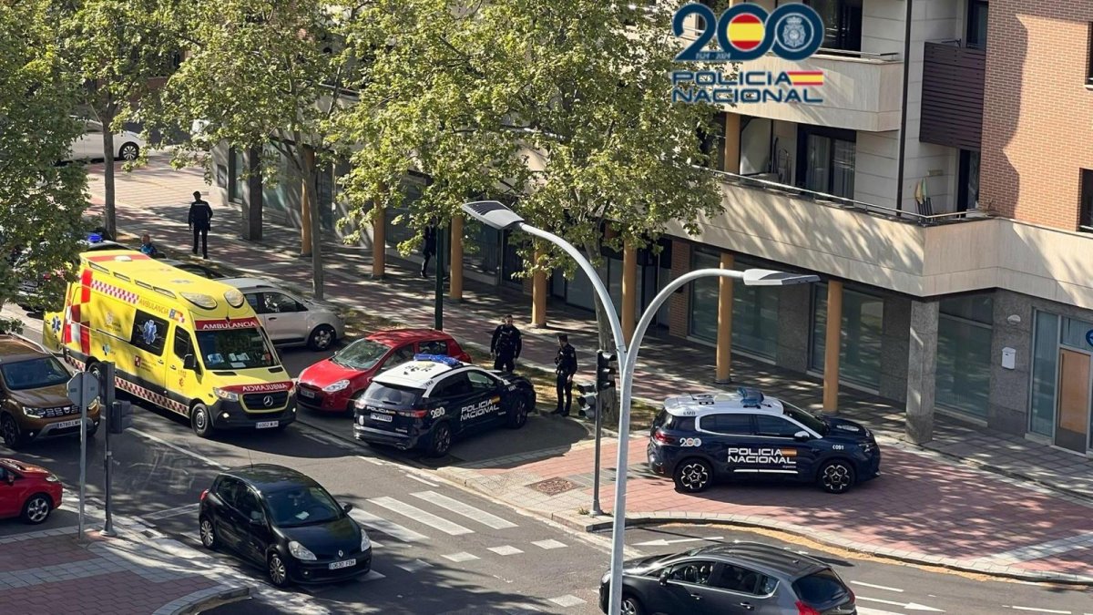 Policía y equipos sanitarios en la zona de Paula López tras el apuñalamiento