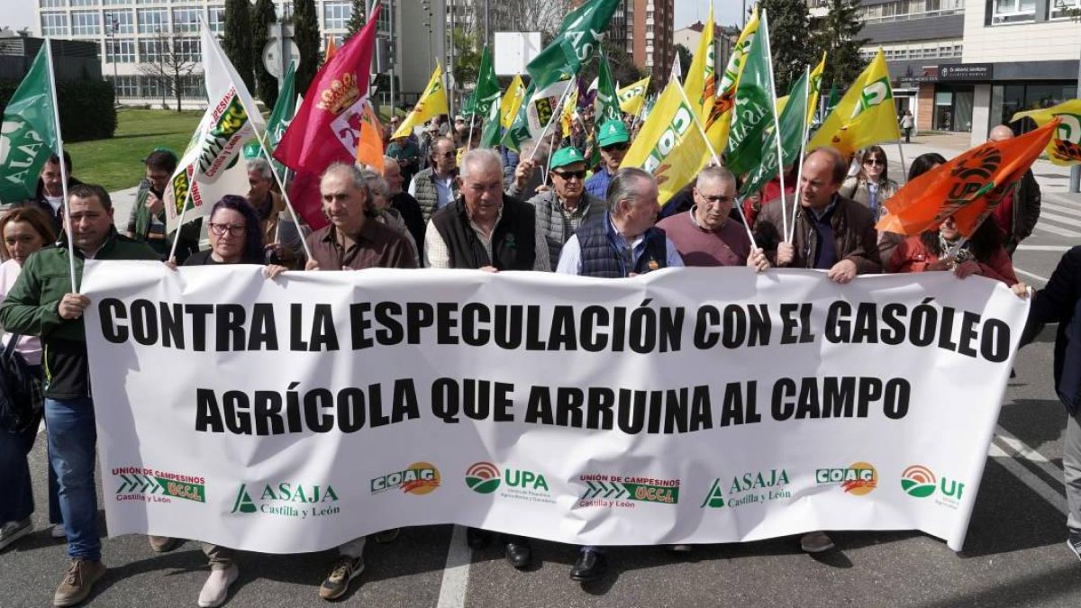 Manifestación de las Opas de Castilla y León en unidad de acción el pasado 18 de marzo «contra la especulación con los carburantes».
