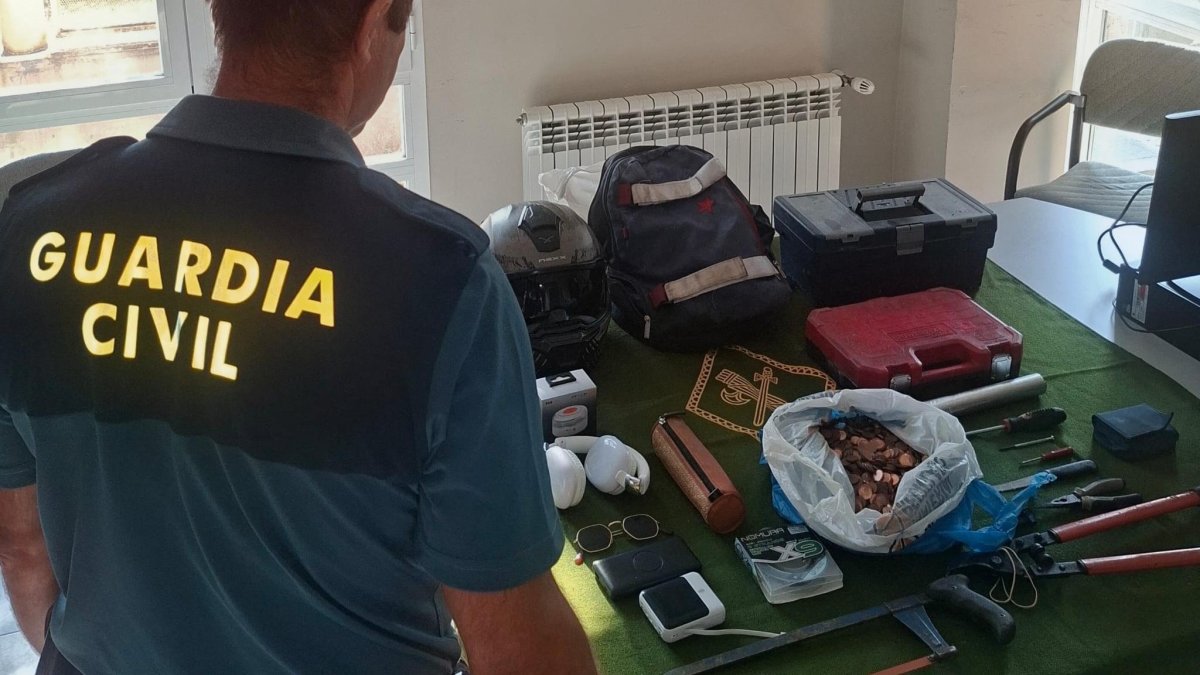 Objetos recuperados de los robos realizados por el detenido