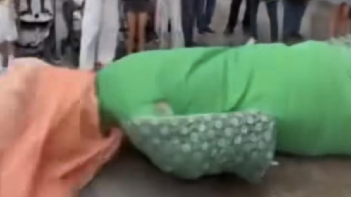 Caída de uno de los gigantes en una actividad durante las fiestas