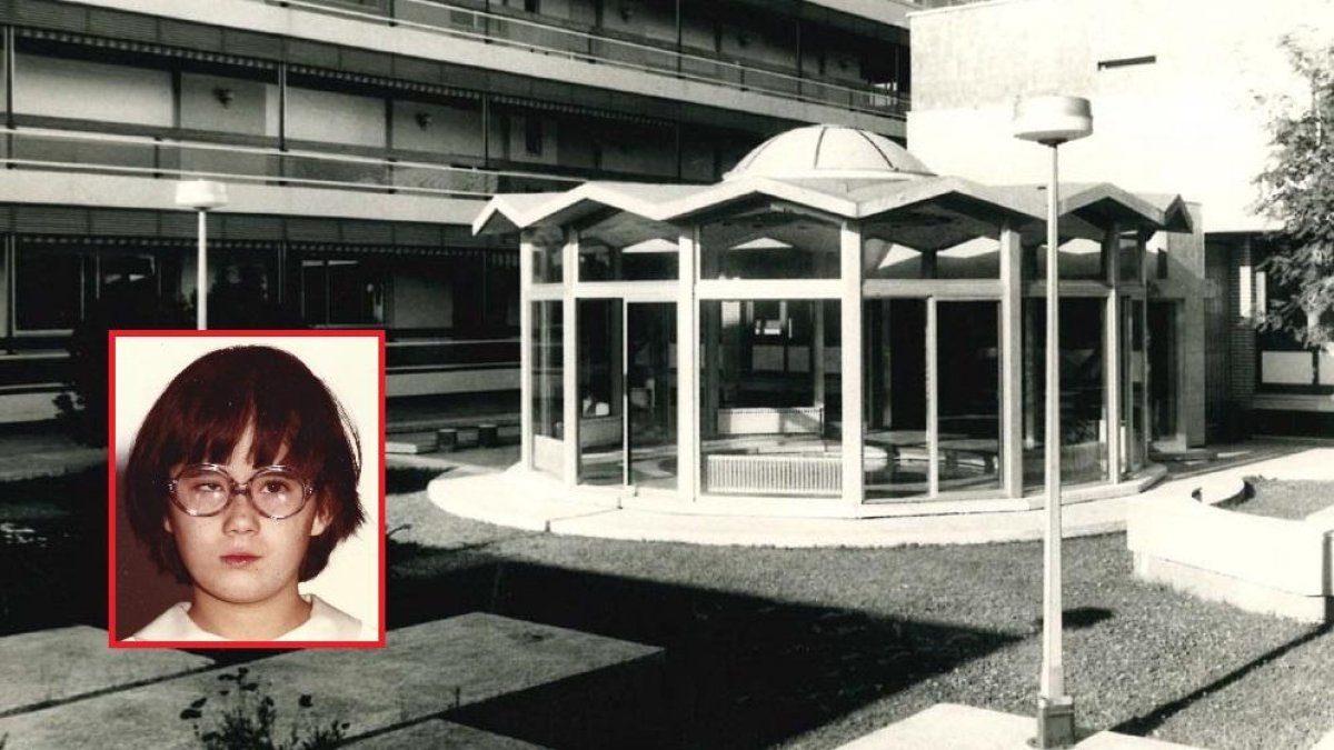 Vista exterior de la guardería infantil de la Casa Cuna en los 70 y la imagen de Noemí