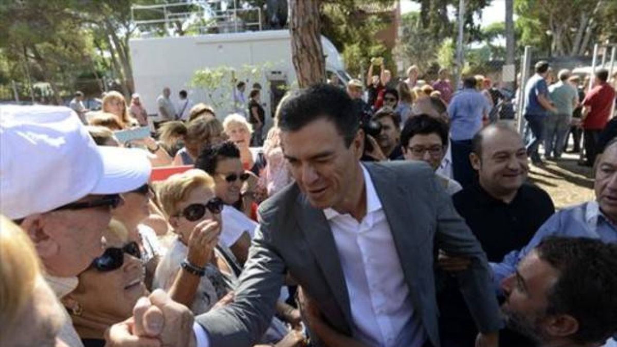 Pedro Sánchez, al llegar al acto central del PSC.-MÓNICA TUDELA