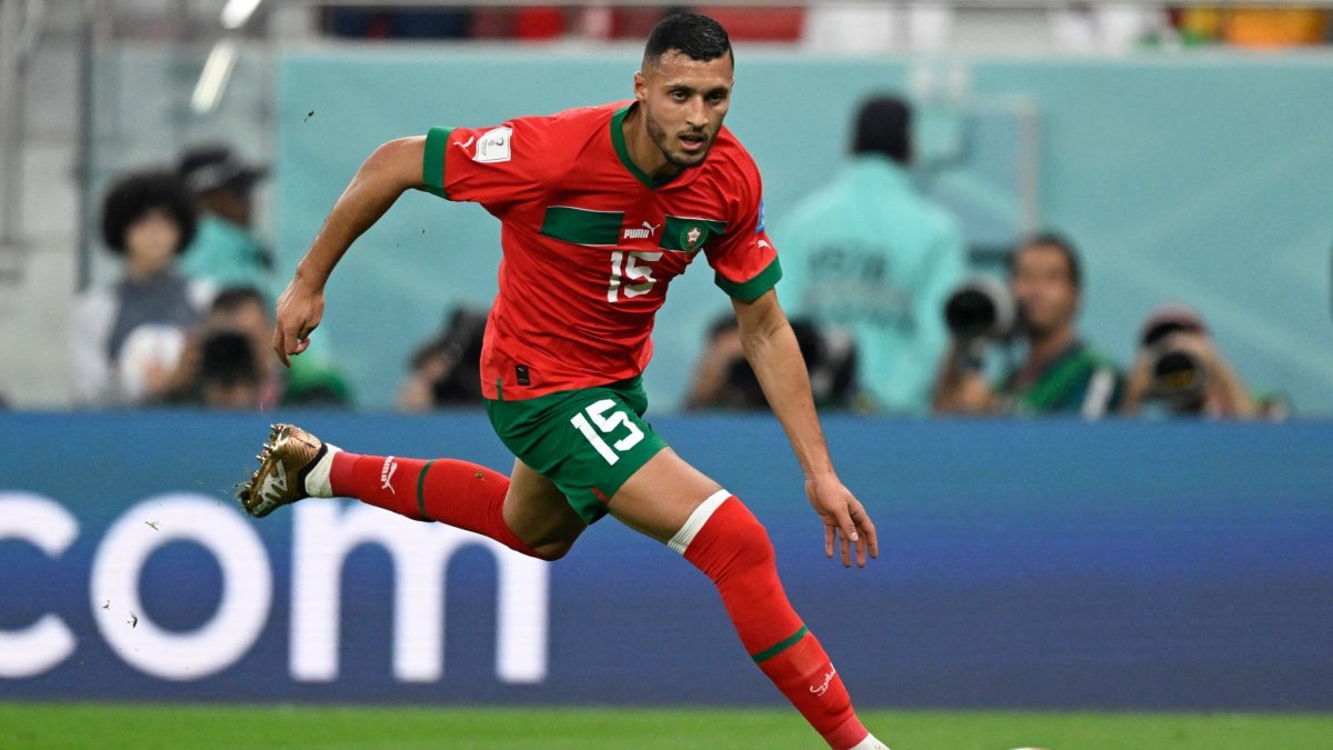 Amallah, con la selección de Marruecos. / EM