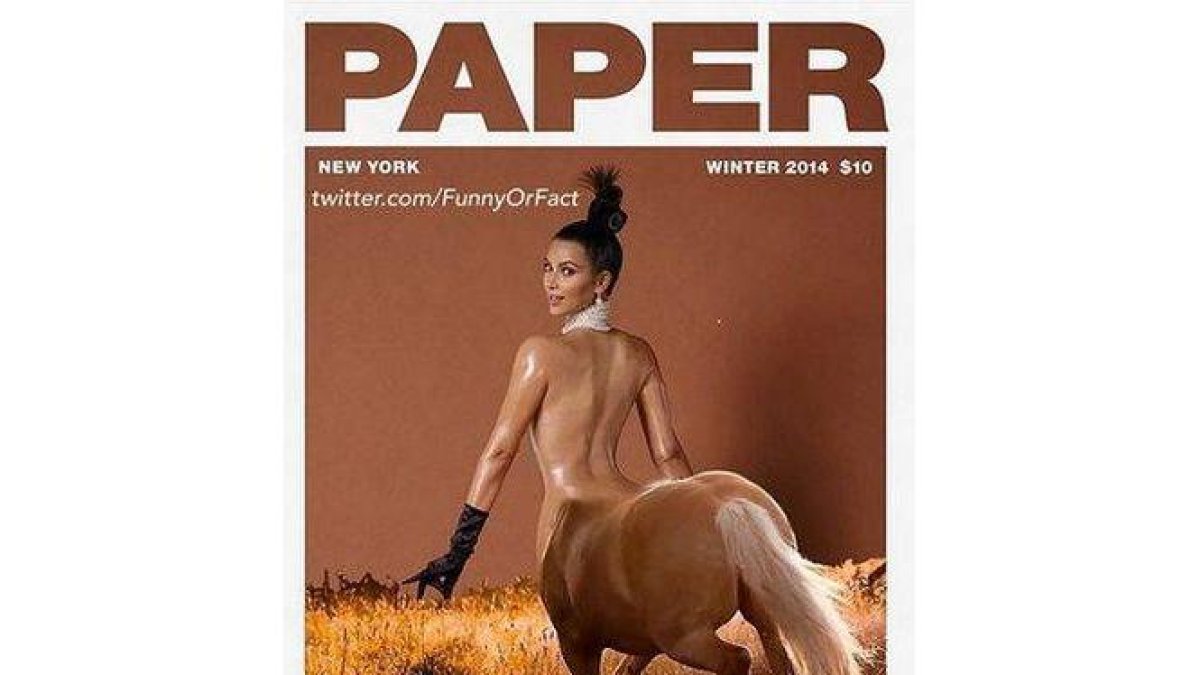 Uno de los montajes de Kim Kardashian, como una auténtica centauro.-Foto: TWITTER