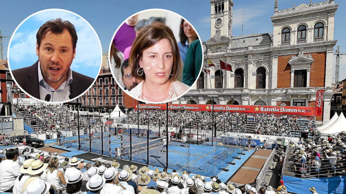 Pistas de Padel en la plaza Mayor de Valladolid.-E. M.
