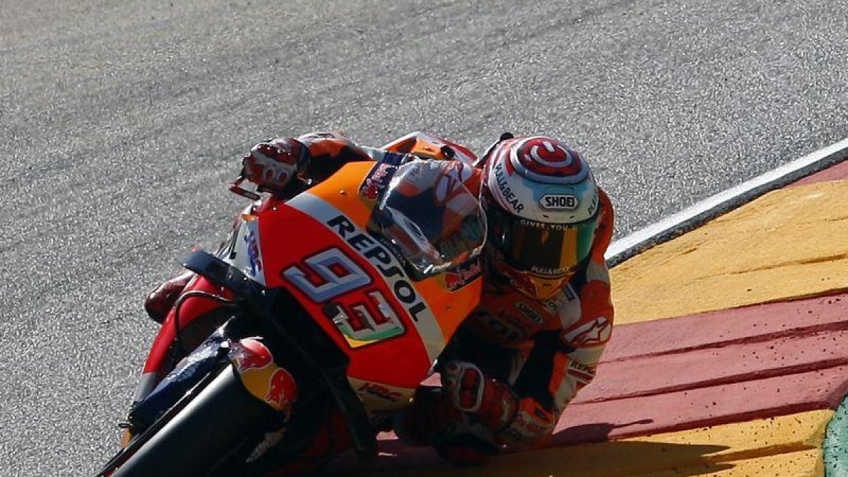 Marc Márquez (Honda), en la jornada de entrenamientos de hoy.-JAIME GALINDO