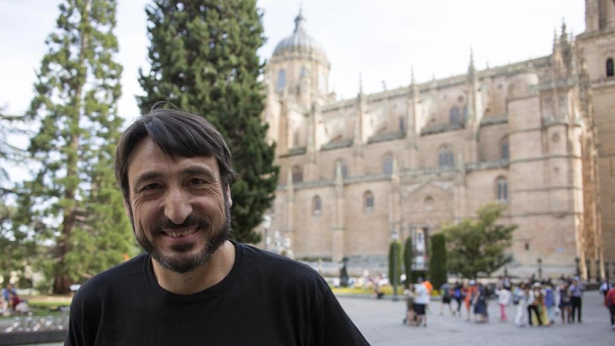 El actor Carmelo Gómez participa en el coloquio 'Cine negro, actor en blanco' dentro del XII Congreso de Novela y Cine Negro que se desarrolla en la Universidad de Salamanca.-ICAL
