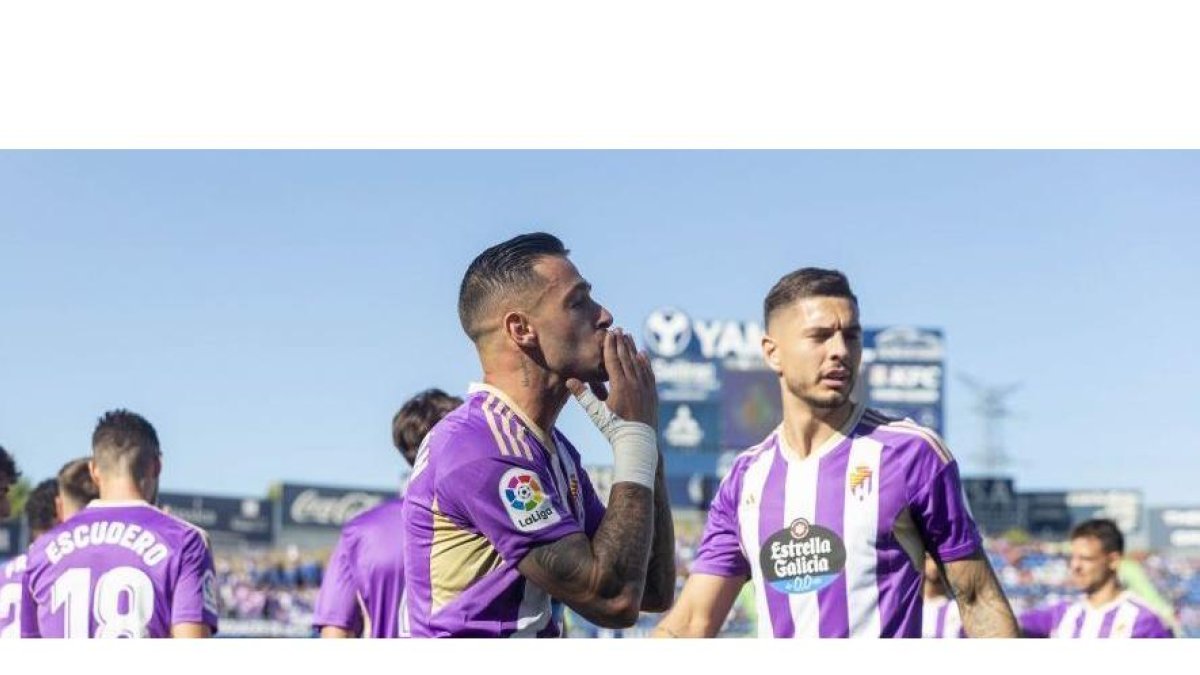 León celebra el 0-1 en Getafe. / LA LIGA