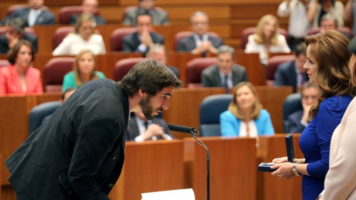 El procurador Pedro María de Palacio, durante su reciente toma de posesión en las Cortes.-Ical/EM