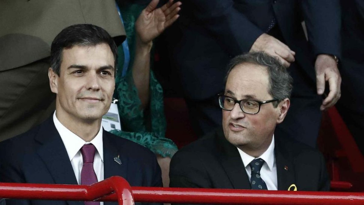 Pedro Sánchez y Quim Torra, el pasado 22 de junio, en Tarragona.-/ EFE / JESÚS DIGES