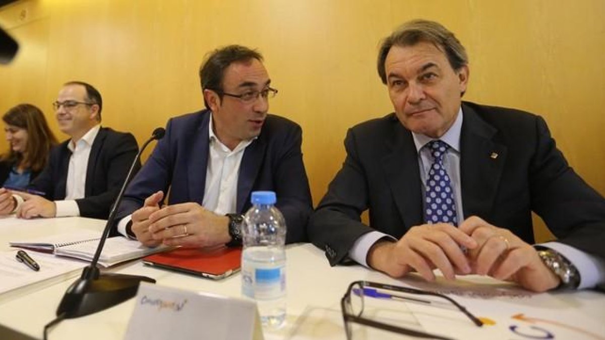 Reunión del comité ejecutivo nacional de CDC, presidido por Artur Mas, este lunes.-DANNY CAMINAL