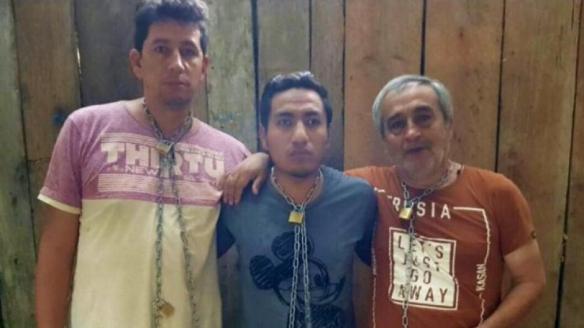 Los tres reporteros ecuatorianos secuestrados en la frontera con Colombia.-/ PERIODICO