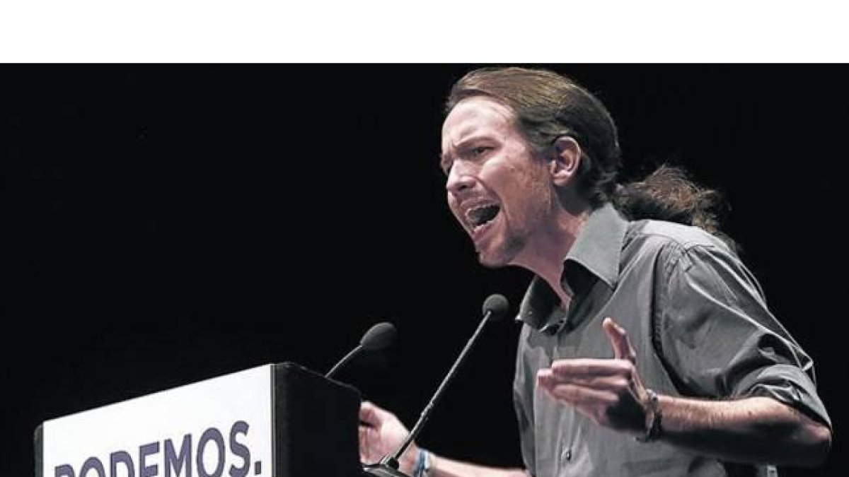 El secretario general de Podemos, Pablo Iglesias, en un acto en Madrid.-Foto: DAVID CASTRO