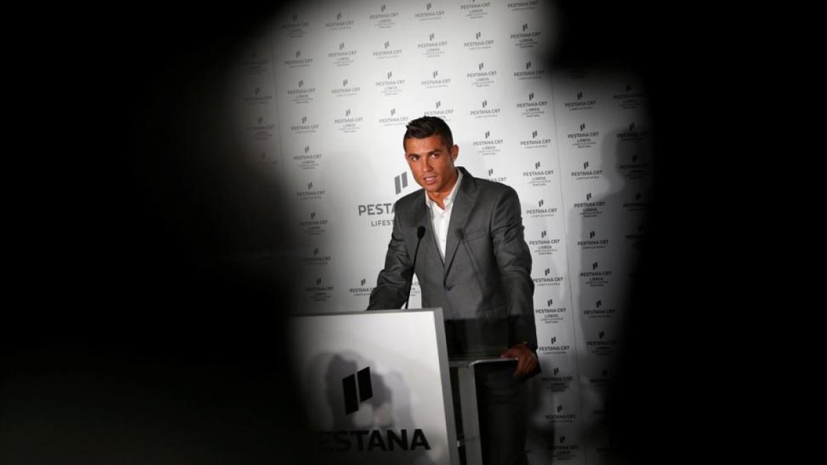 Cristiano Ronaldo, durante la inauguración de un hotel en Lisboa-PEDRO NUNES