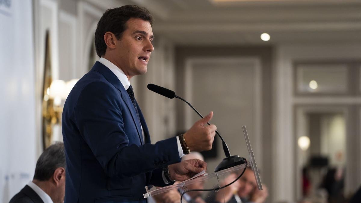 Albert Rivera, en un momento del desayuno de Europa Press-ÁNGEL NAVARRETE