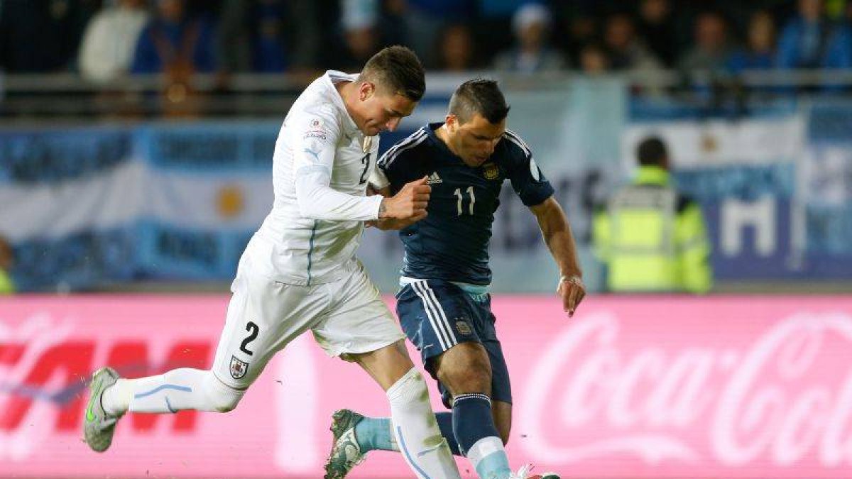 Sergio Agüero, durante el partido frente a Uruguay.-Foto: AP