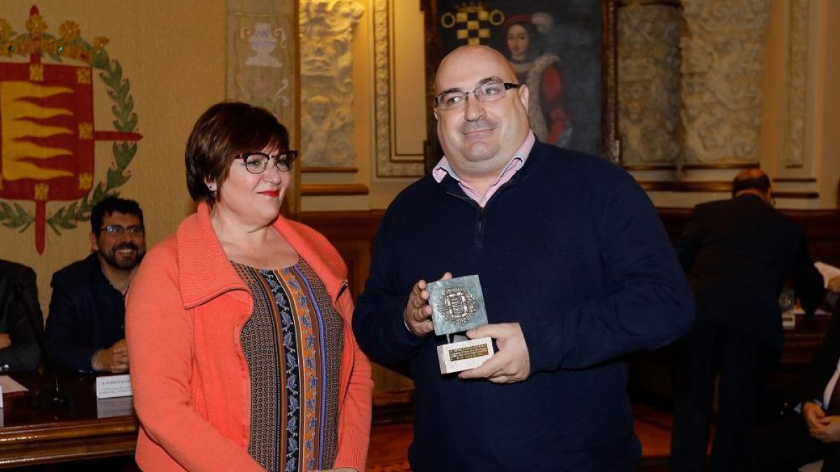 Imagen del boxeo como protagonista ayer en los Premios Valladolid Ciudad Deportiva’.-J. M. LOSTAU