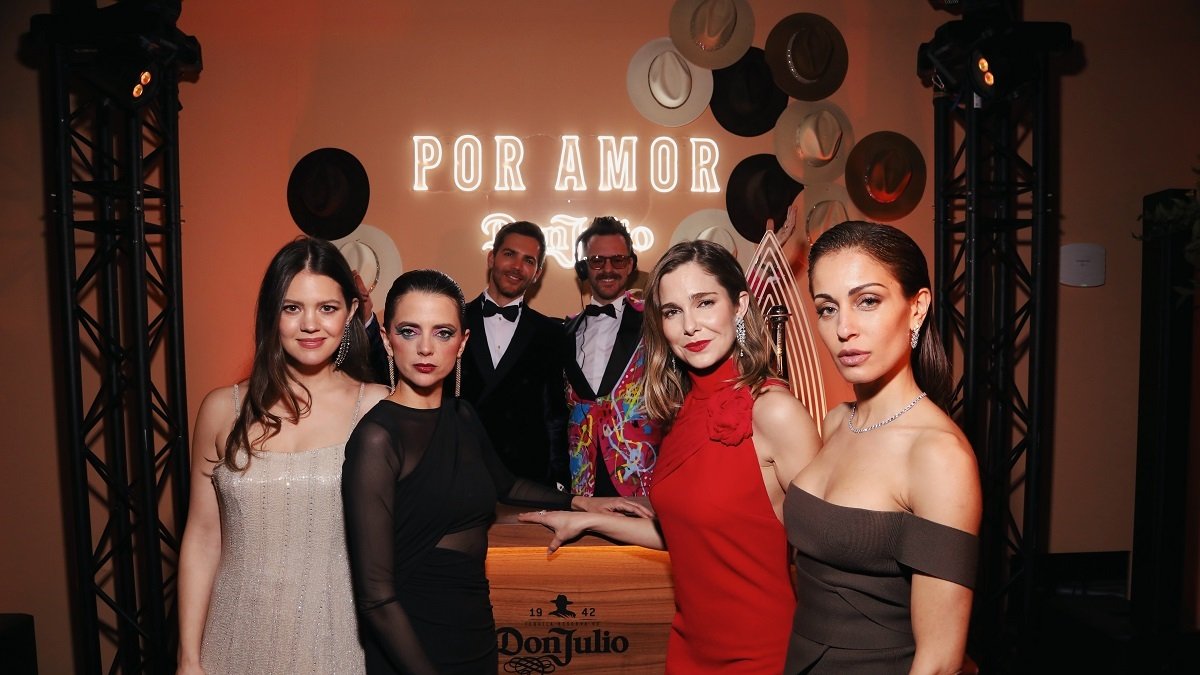 Isabelle Junot, Macarena Gómez, Natalia Sánchez e Hiba Abouk en la fiesta de los Goya en el pabellón de la Feria de Valladolid - PEPINO MARINO