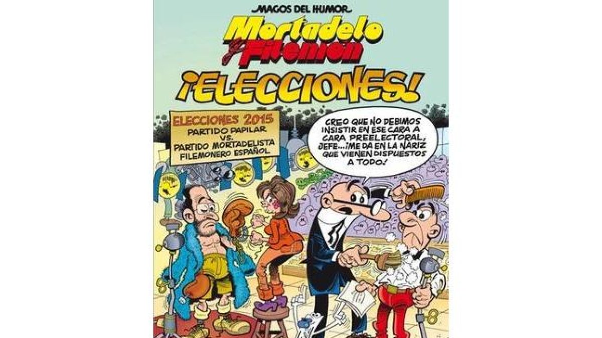 Portada del próximo álbum de Mortadelo y Filemón, '¡Elecciones!'.-