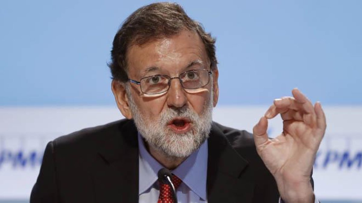El presidente del Gobierno, Mariano Rajoy, durante su intervención en la Reunió del Cercle d'Economia, el sábado 24 de mayo.-EFE