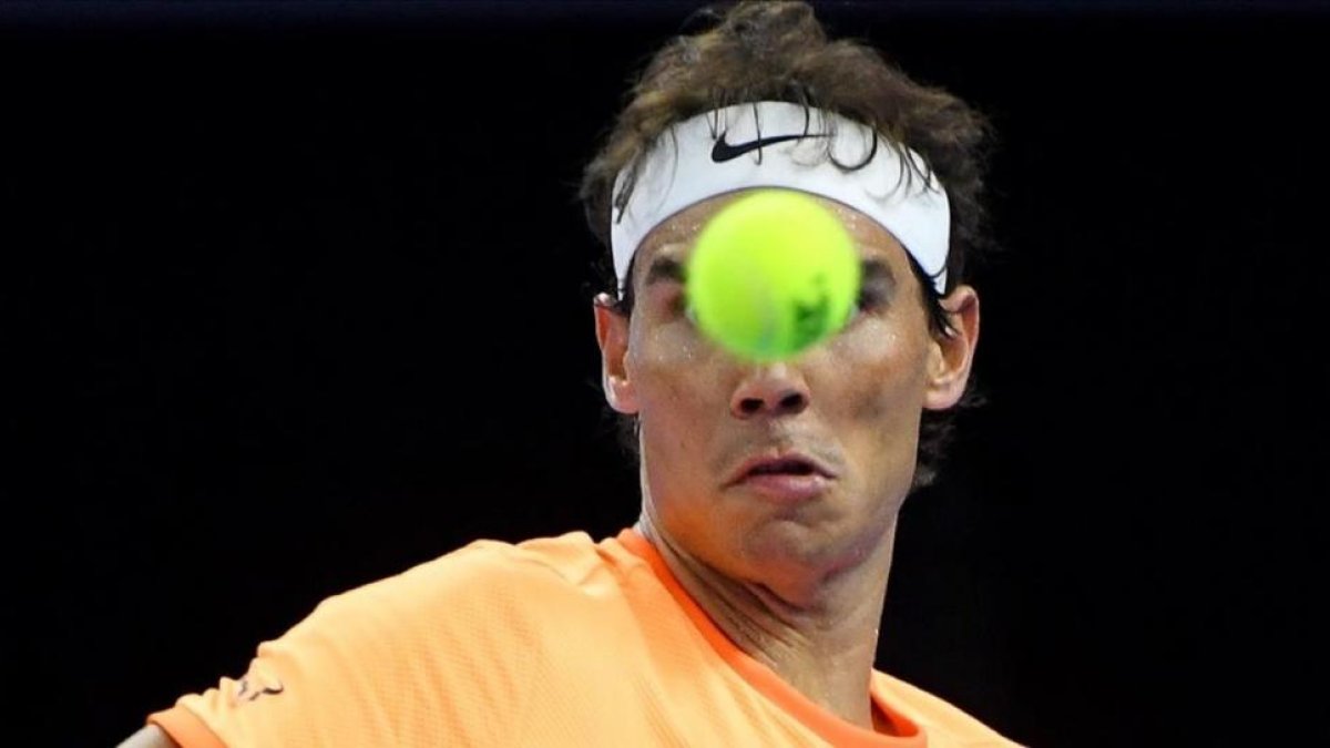Nadal, durante su partido con el búlgaro Dimitrov en Pekín.-AFP / WANG ZHAO