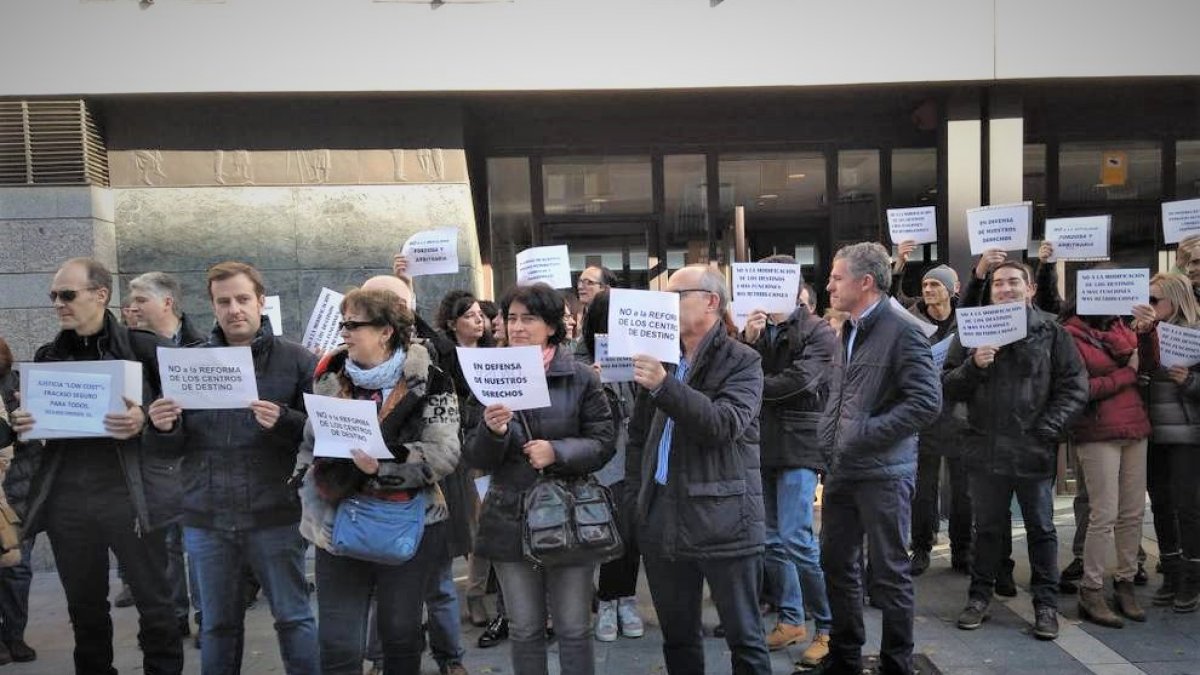 Protesta de funcionarios de Justicia de Valladolid en una imagen de archivo. E.M.