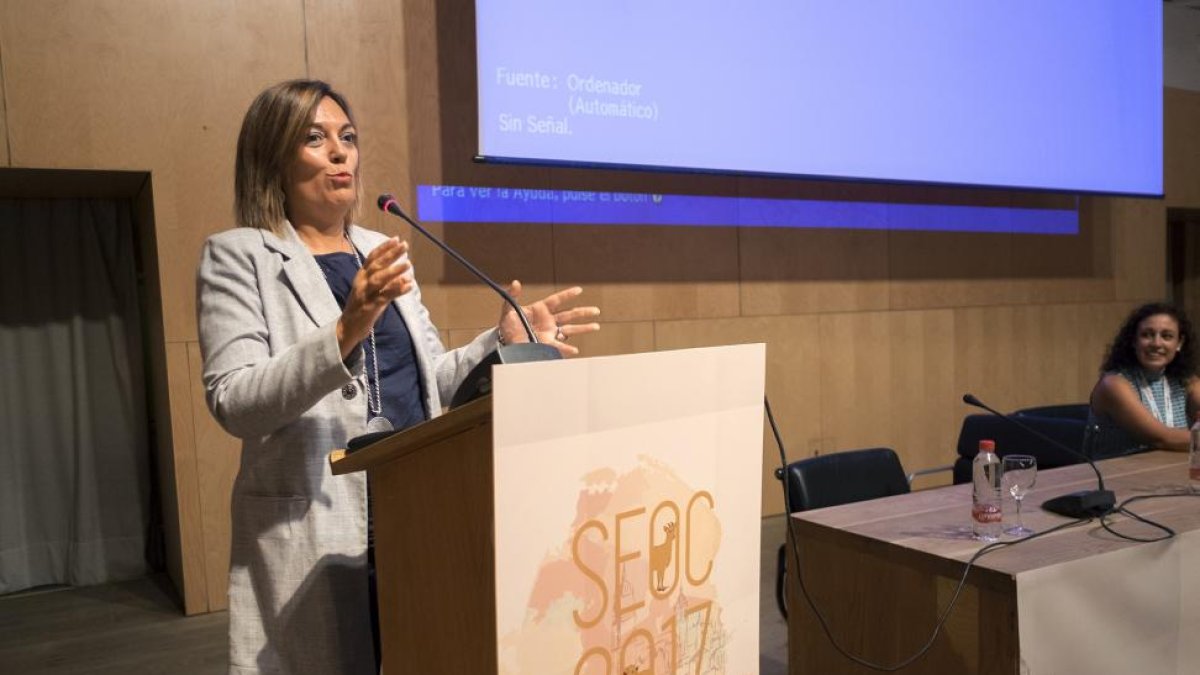 Milagros Marcos durante la clausura del SEOC.-ICAL