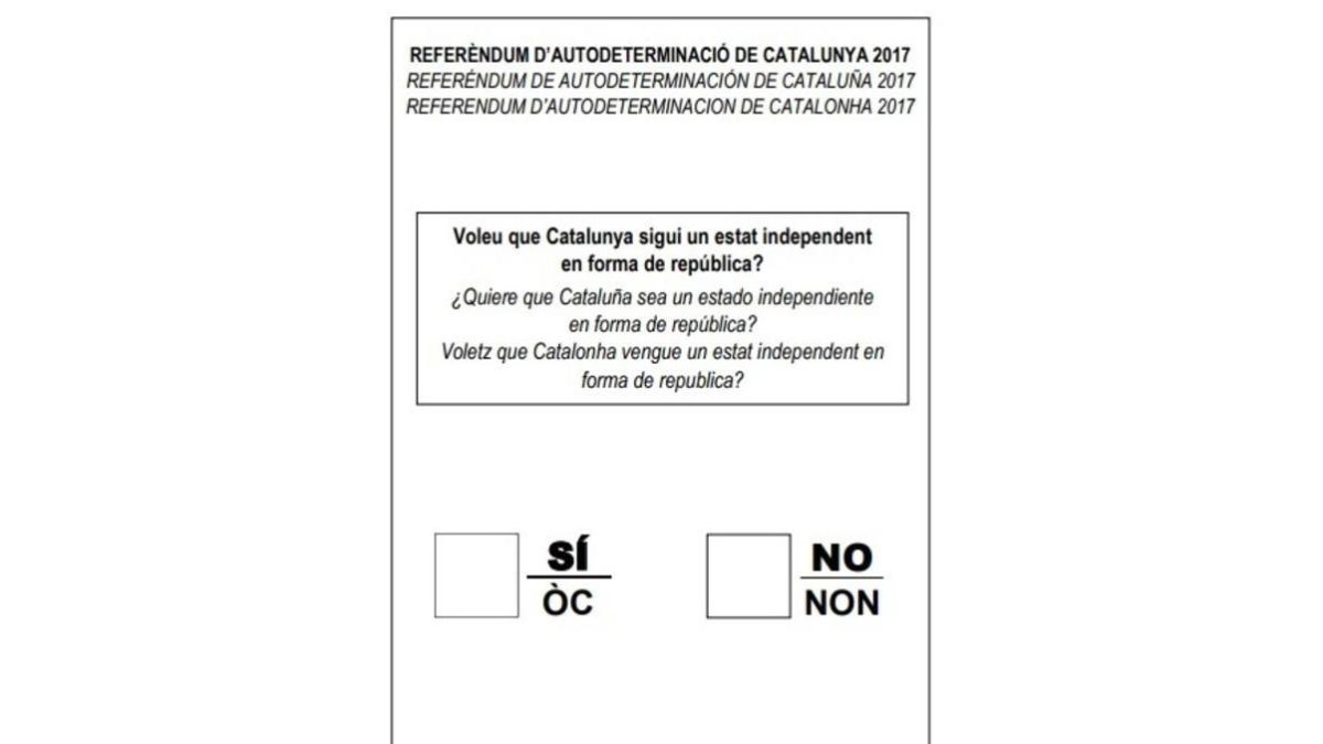 Papeleta del referéndum.-EL PERIÓDICO