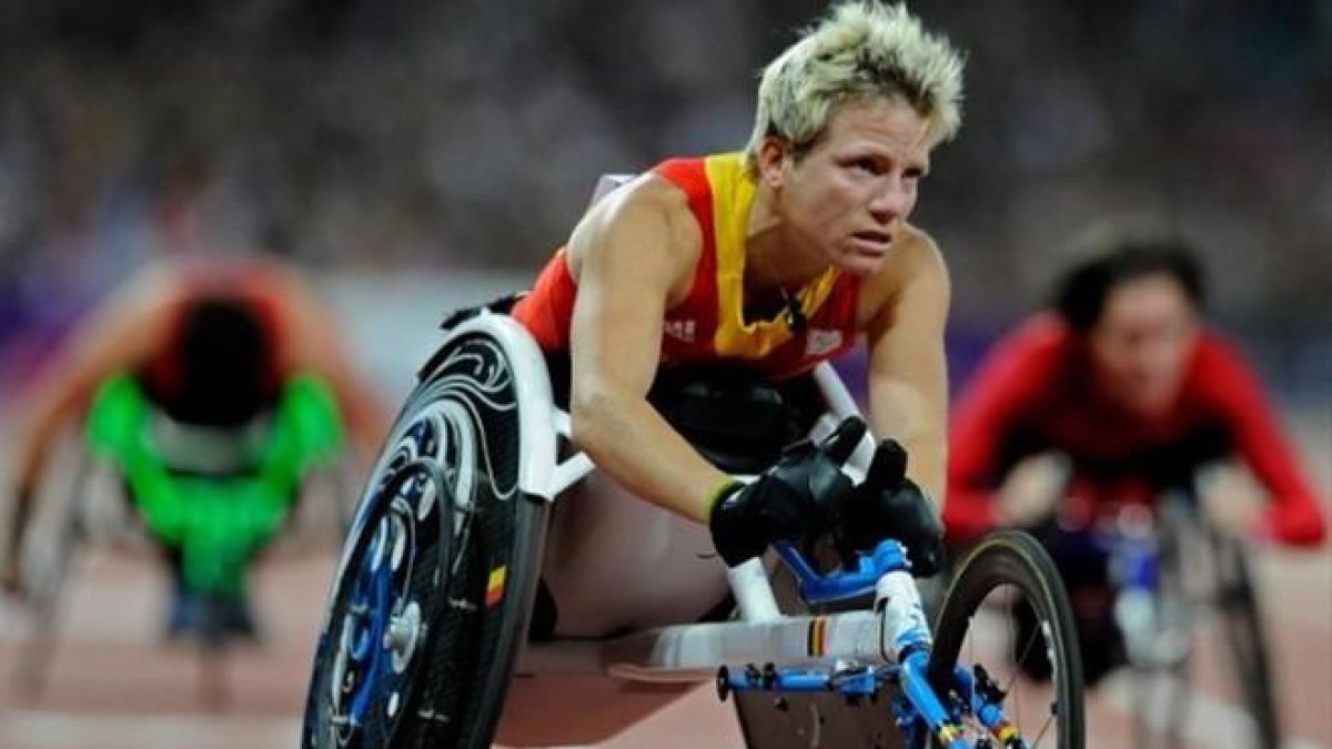 Marieke Vervoort, en una carrera en silla de ruedas.-EL PERIÓDICO