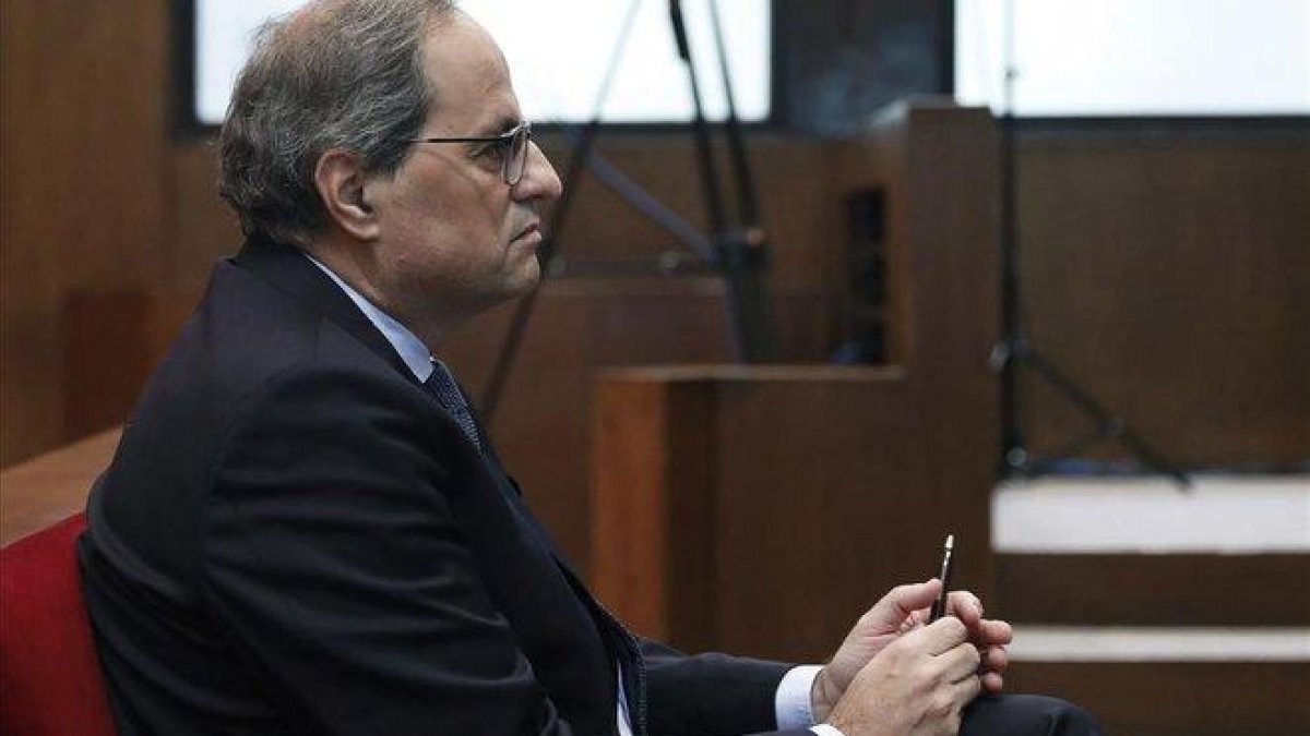 Quim Torra, en el Tribunal Superior de Justícia de Cataluña.-ANDREU DALMAU / EFE / POOL