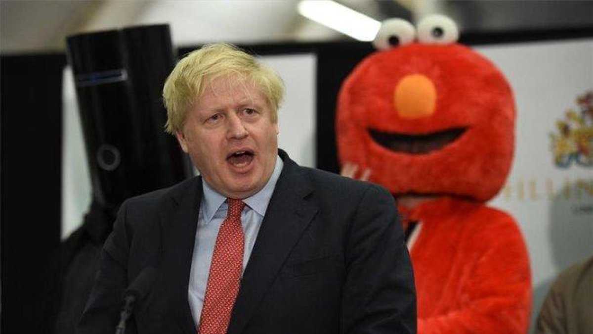 Boris Johnson celebrando el triunfo electoral en el Reino Unido.-AFP