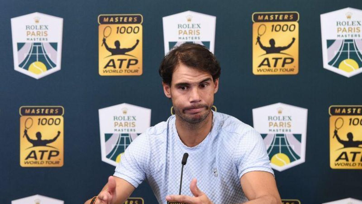 Rafael Nadal, en la conferencia de prensa de París.-AFP