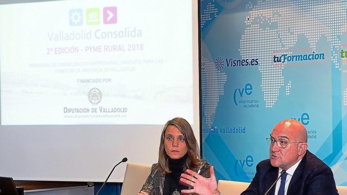 Ángela de Miguel y Jesús Julio Carnero ayer, presentan el plan en la sede de la CVE.-EL MUNDO