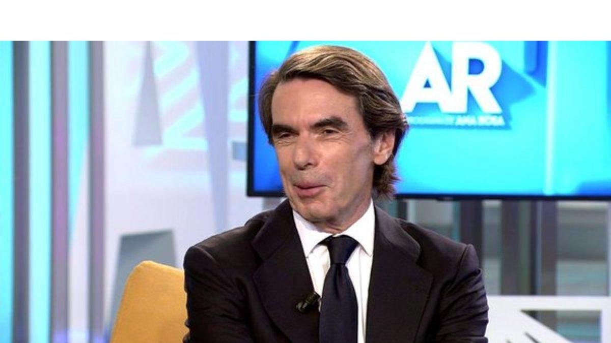 osé María Aznar durante la entrevista en Telecinco.-