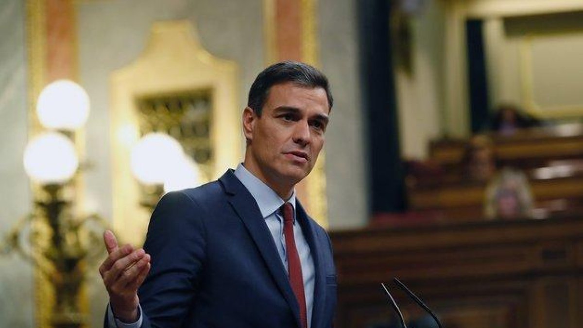 Pedro Sánchez, en el Congreso, el 27 de febrero.-EFE / J. P. GANDUL