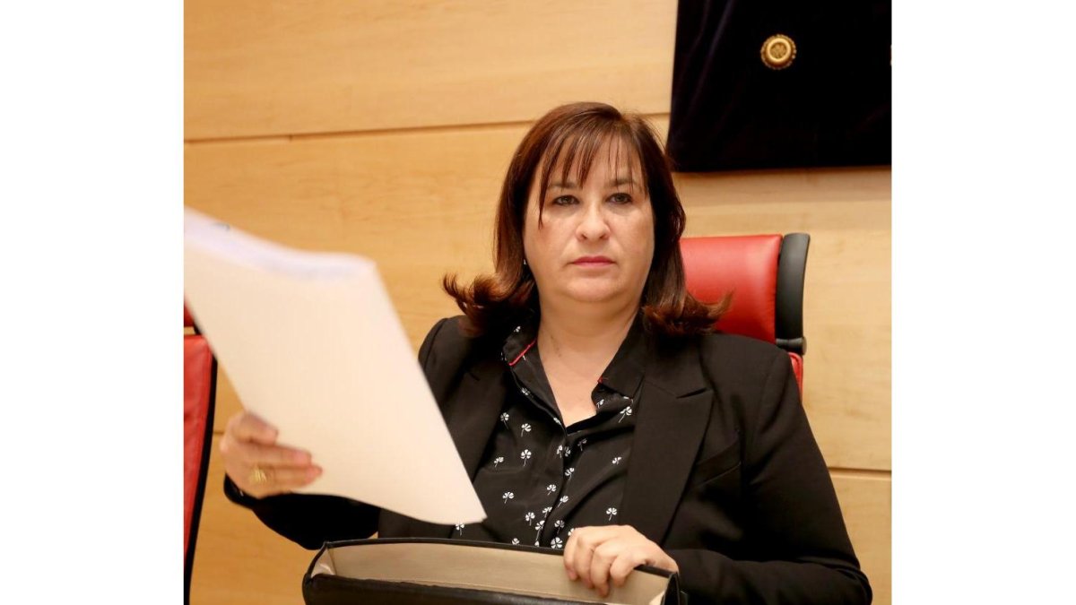 Comisión no permanente en las Cortes para evaluar el cumplimiento de la Ley contra la violencia de género en Castilla y León. Comparecen la abogada de la Asociación de Ayuda a víctimas de Agresiones Sexuales y Violencia Doméstica (Adavas) Manuela Torres.-ICAL