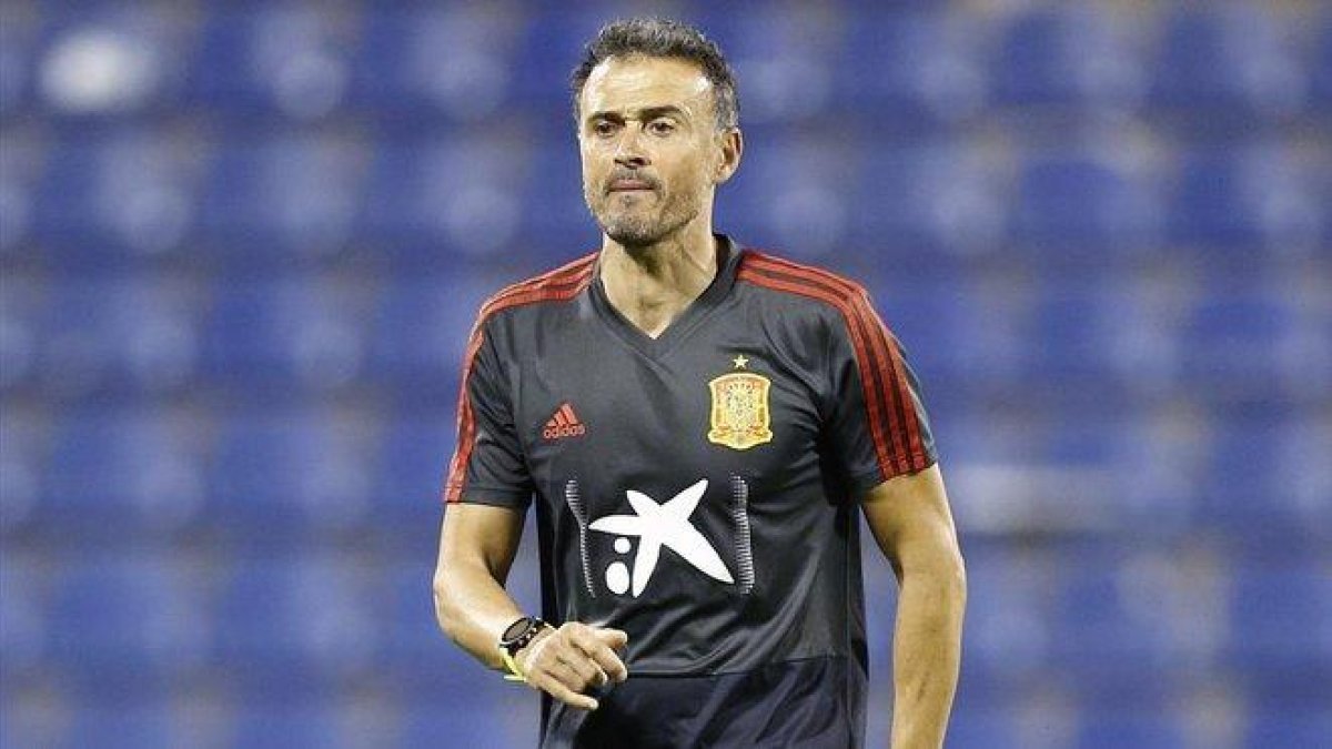 Luis Enrique, con la selección española.-