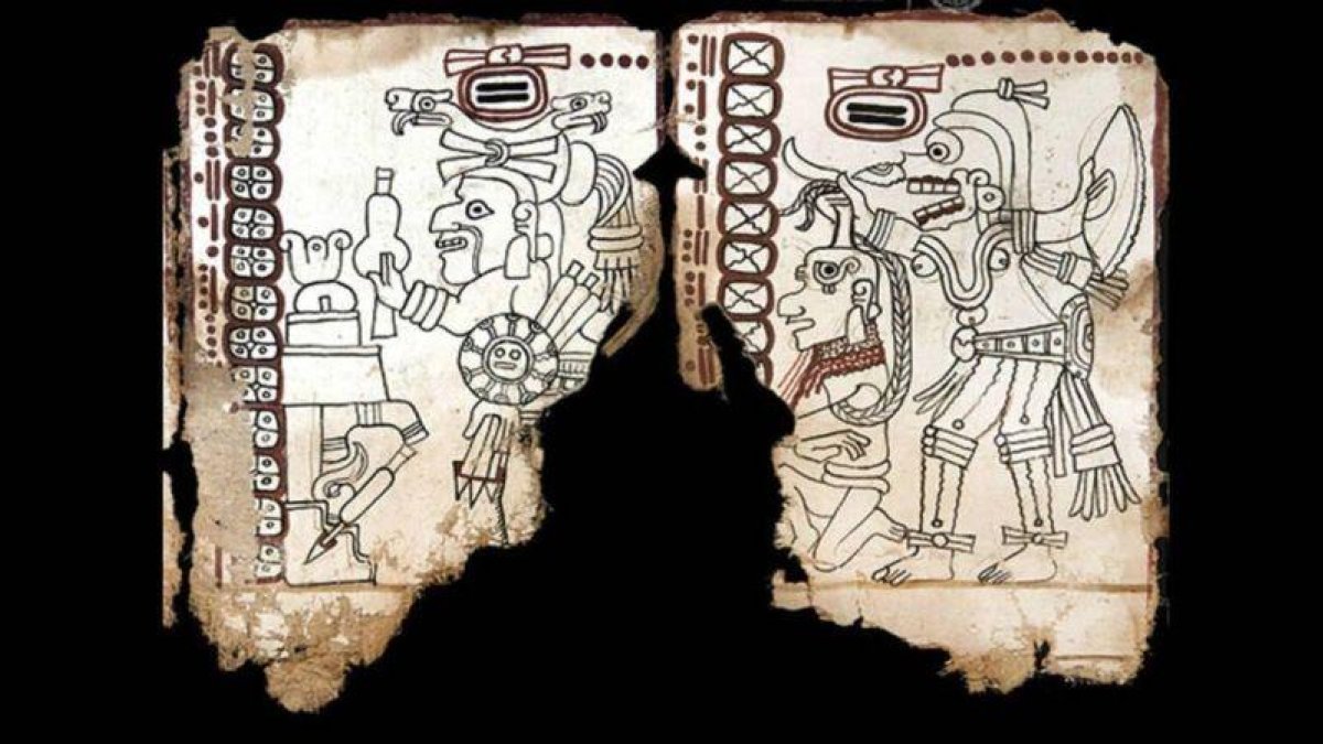 Un fragmento del Códice Maya de México.-EL PERIÓDICO