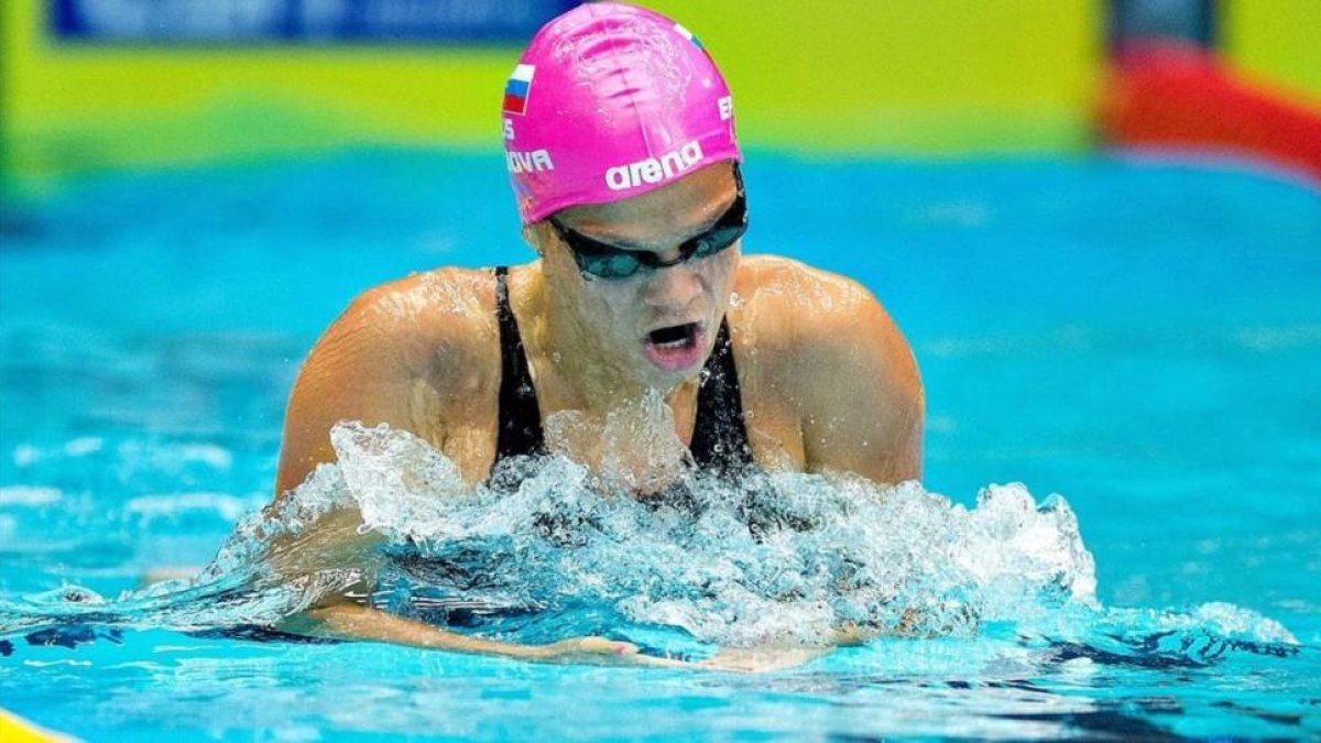Yulia Efimova, campeona mundial en braza.-AFP / HENNING BAGGER