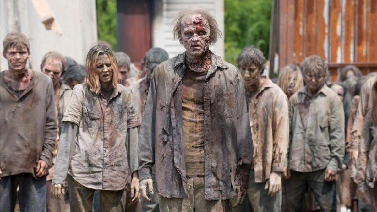 Zombis de la serie The Walking Deads.-