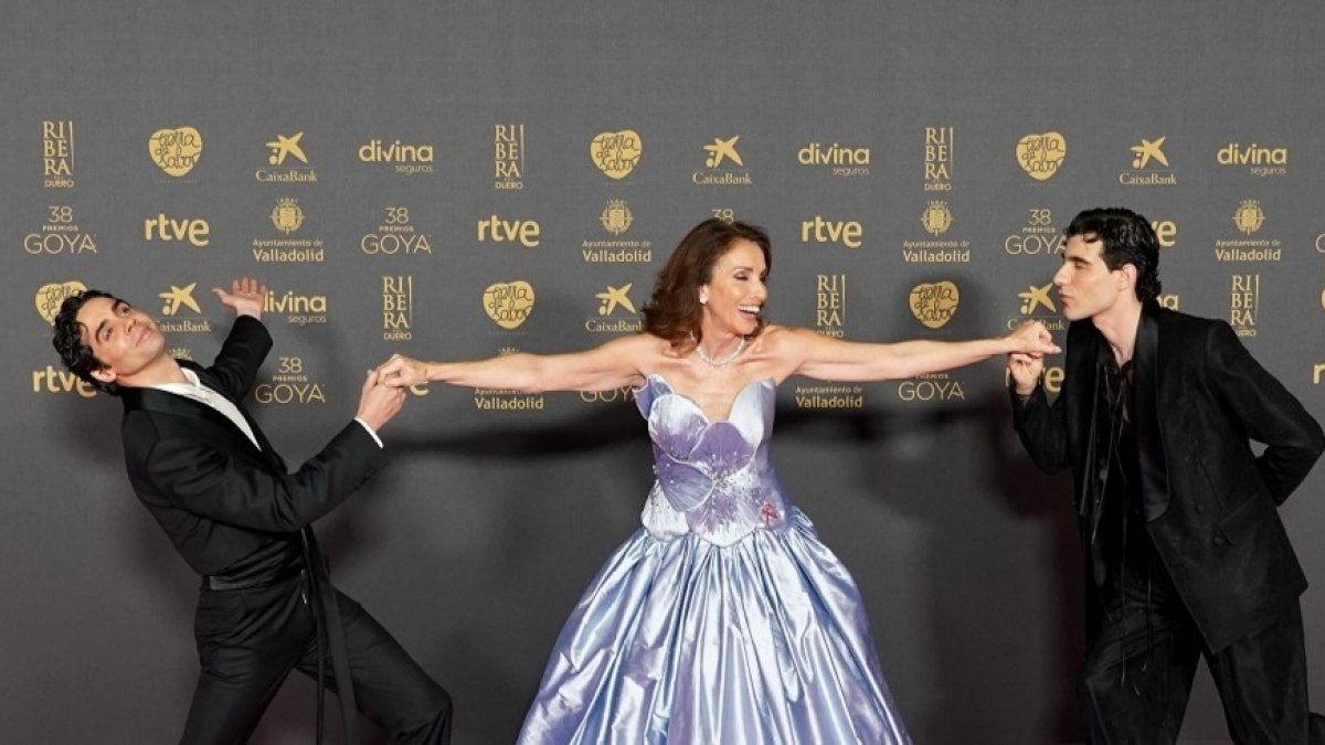 Ana Belén y 'Los Javis', presentadores de la 38 gala de los Goya en Valladolid. -ICAL