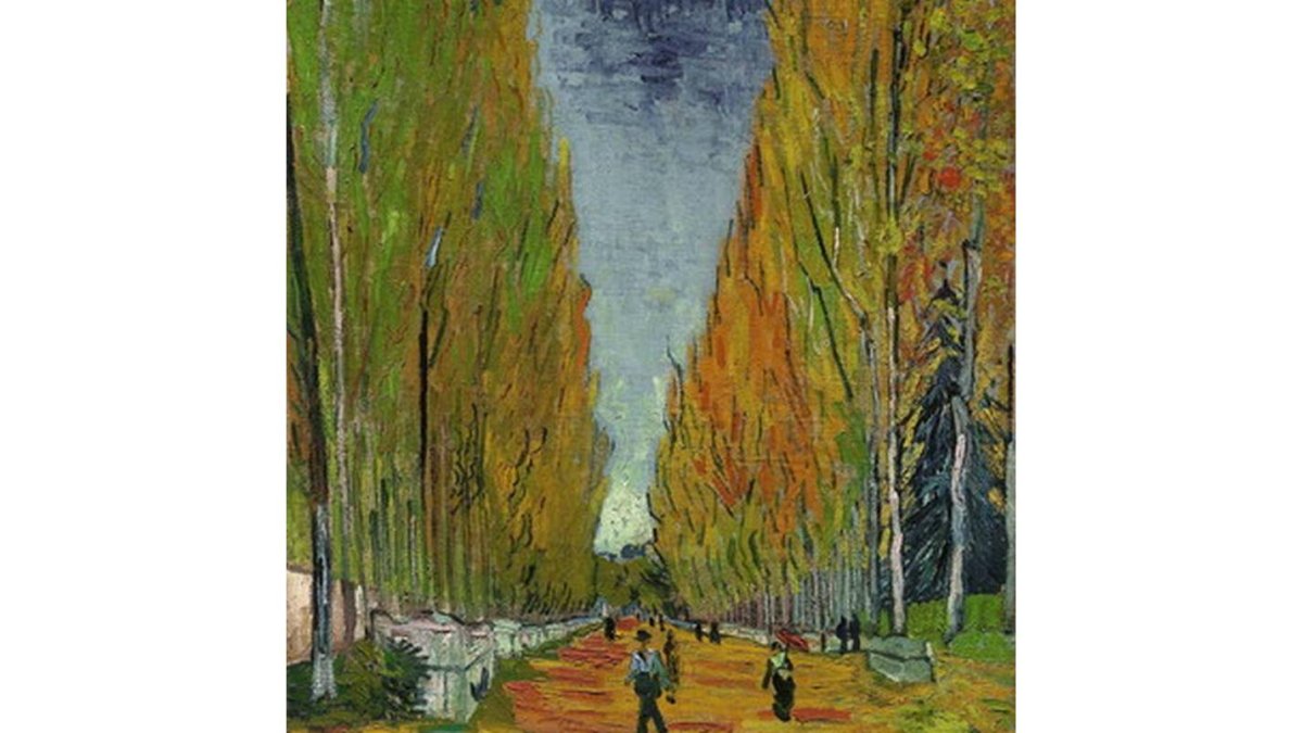 El óleo 'L'Allée des Alyscamps', de Vincent Van Gogh, subastado este martes por Sotheby's en Nueva York.-Foto: EFE
